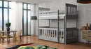 Wooden Bunk Bed Cris with Cot Bed in Grey Matt with Foam Mattress