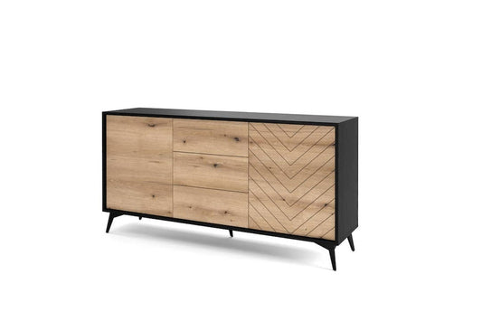 Diamond Large Sideboard Cabinet 154cm [Drawers] in Oak Evoke