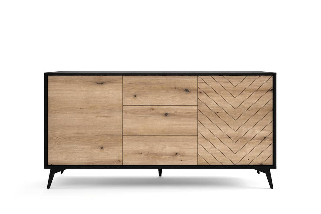 Diamond Large Sideboard Cabinet 154cm [Drawers] in Oak Evoke