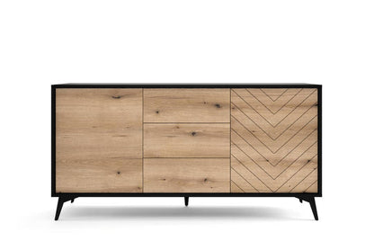Diamond Large Sideboard Cabinet 154cm [Drawers] in Oak Evoke