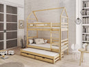 Dalia Bunk Bed with Trundle and Storage in Pine With Foam/Bonnell Mattress