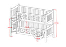 Wooden Bunk Bed David with Storage in Graphite With Foam/Bonnell Mattress