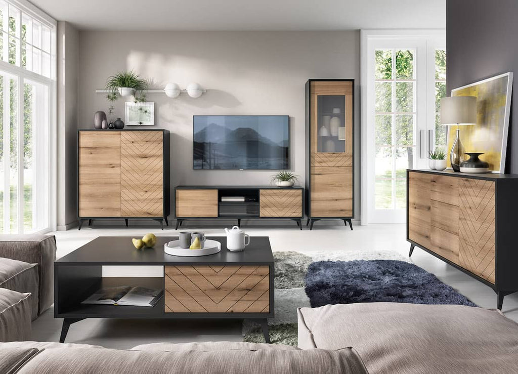 Diamond Sideboard Cabinet 104cm in Oak Evoke