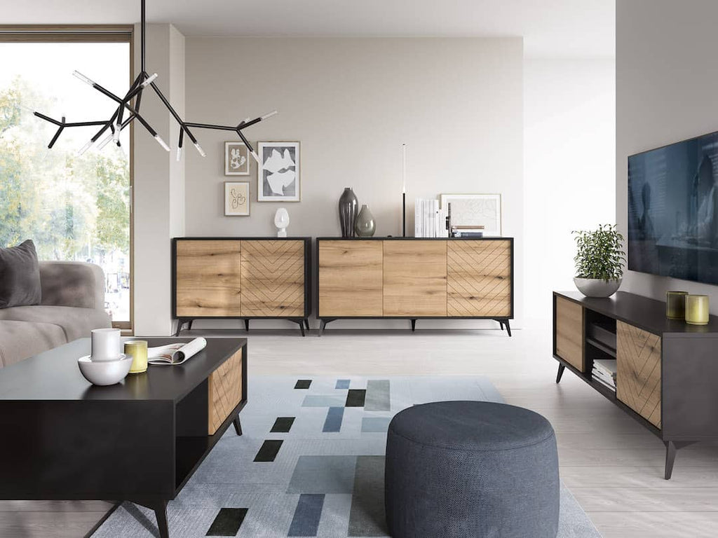 Diamond Sideboard Cabinet 104cm in Oak Evoke