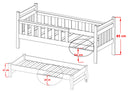 Wooden Bed Dominik with Trundle and Storage in Graphite With Foam/Bonnell Mattress