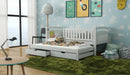 Wooden Bed Galaxy with Trundle and Storage in White Matt With Foam/Bonnell Mattress