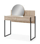 Glass Loft Dressing Table in Oak Bordeaux with Mirror