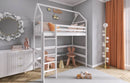 Wooden Gloria Loft Bed in White With Foam/Bonnell Mattress