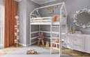 Wooden Gloria Loft Bed in White With Foam/Bonnell Mattress