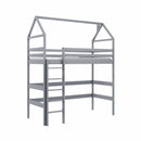 Wooden Gloria Loft Bed in Grey With Foam/Bonnell Mattress