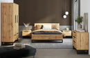 Halle Hinged Door Wardrobe 145cm in Oak Wotan