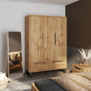 Halle Hinged Door Wardrobe 145cm in Oak Wotan