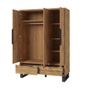 Halle Hinged Door Wardrobe 145cm in Oak Wotan