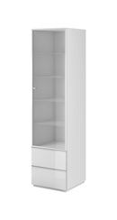 Helio 05 Tall Display Cabinet in White Glass