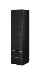 Helio 05 Tall Display Cabinet in Black Glass