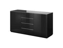 Helio 26 Sideboard Cabinet in Black Glass