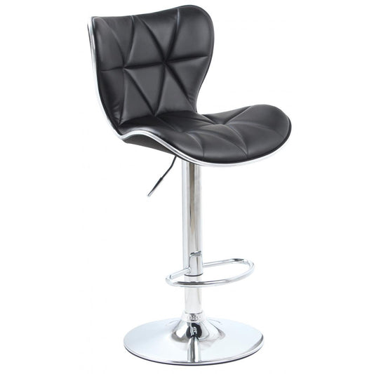 Harlow Bar Stools in PU with Chrome & Black Finish (Set of 2)