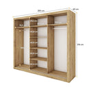 Idea 20 - 3 Sliding Door Wardrobe 250cm in Oak Shetland