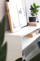 Work Concept Convertible Hidden Desk With Storage in White Gloss [LEFT]