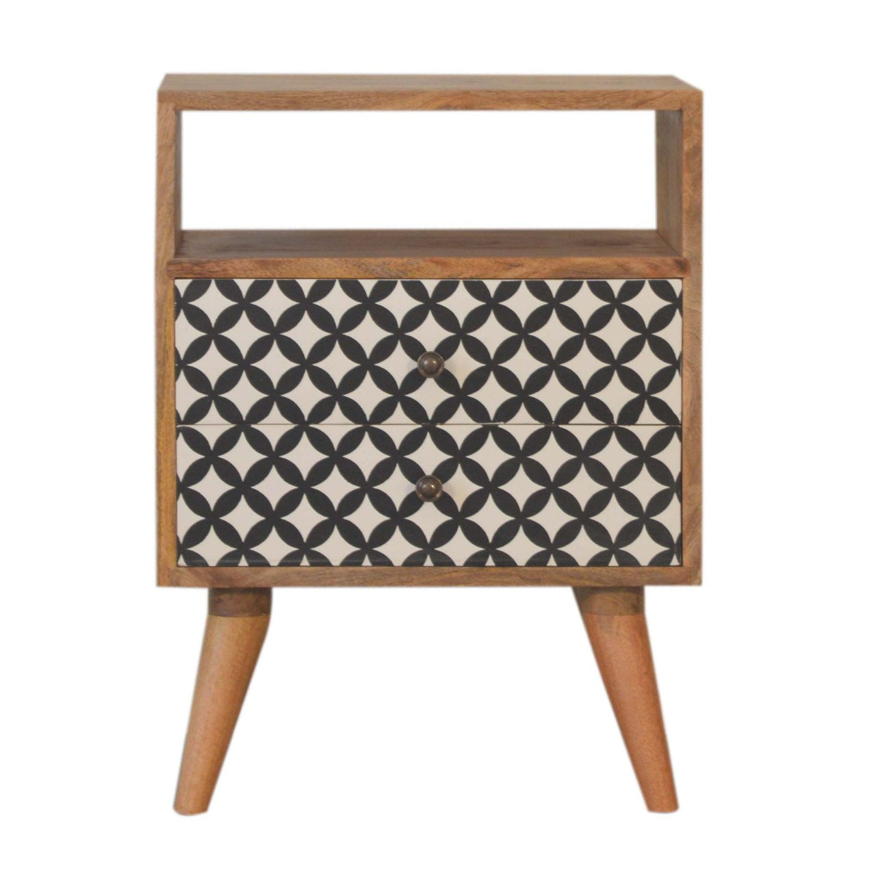 Diamond Print Open Slot Bedside