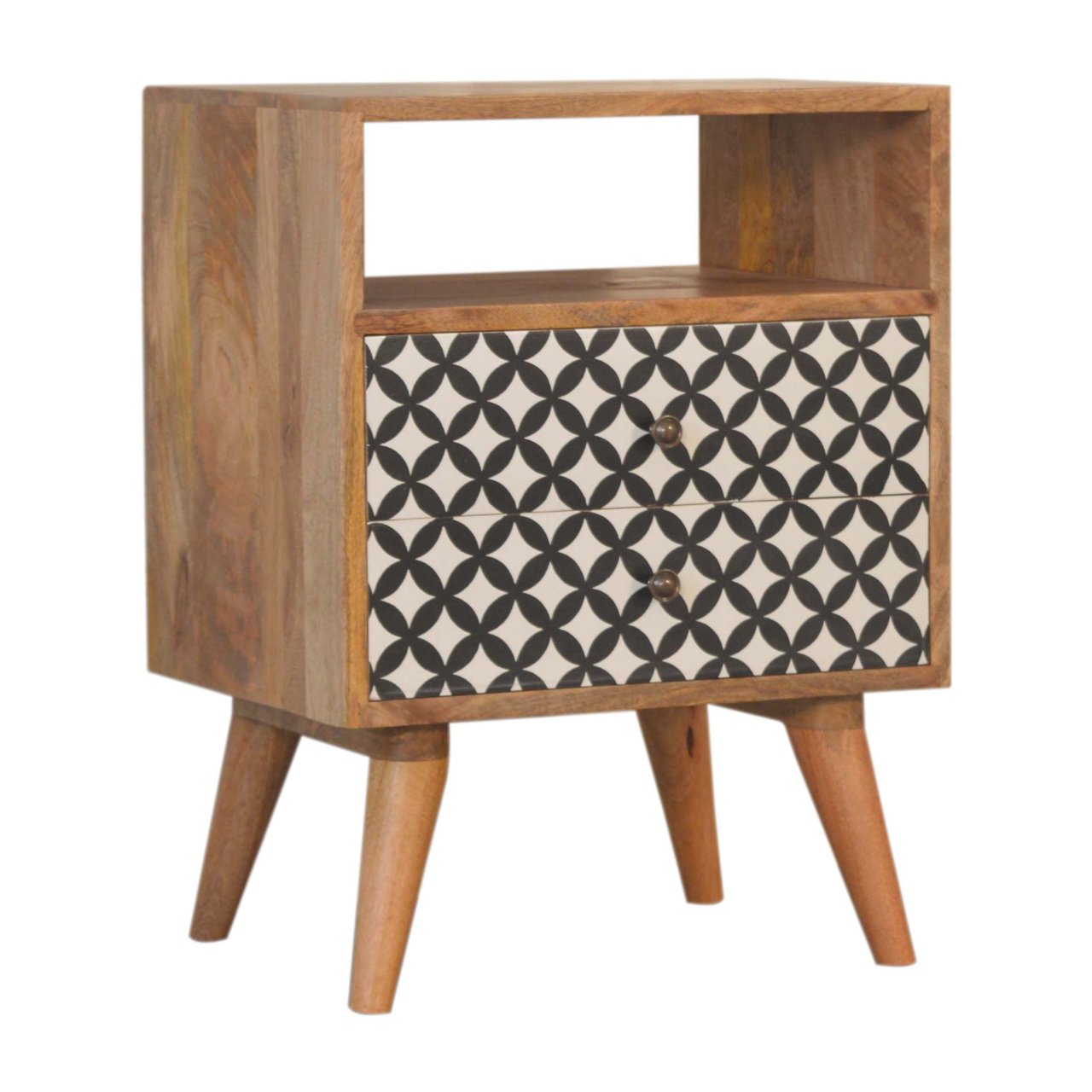 Diamond Print Open Slot Bedside