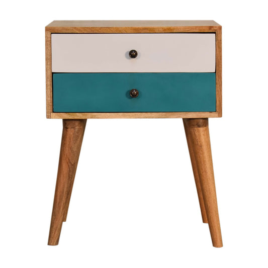 Teal Modern Solid Wood Bedside