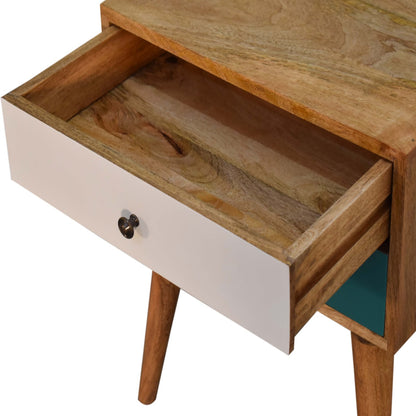 Teal Modern Solid Wood Bedside