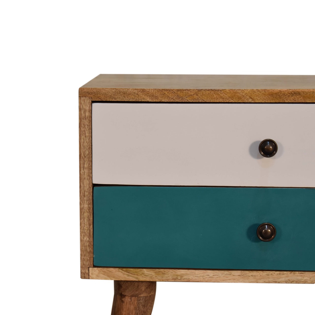 Teal Modern Solid Wood Bedside