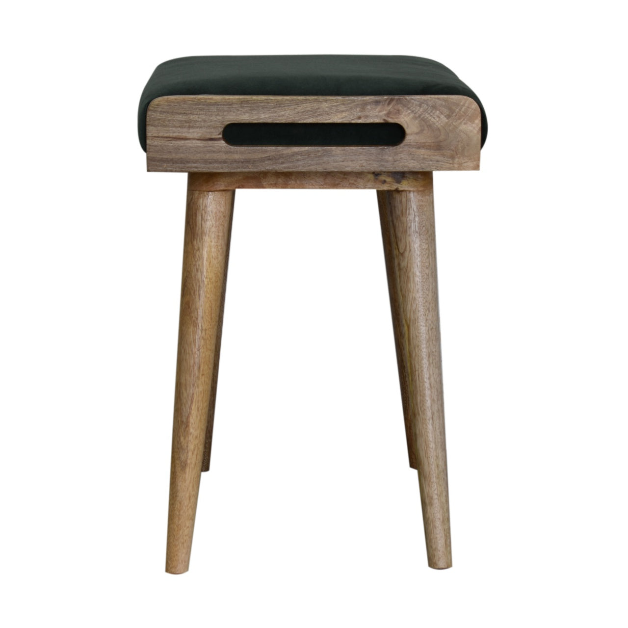 Emerald Velvet Tray Style Footstool