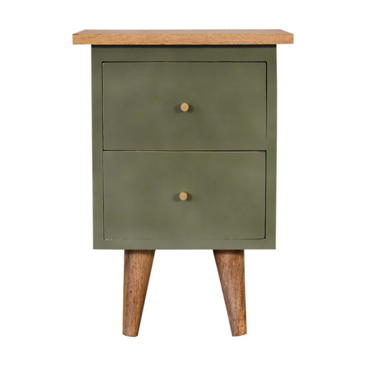 Olive Hand Painted Bedside