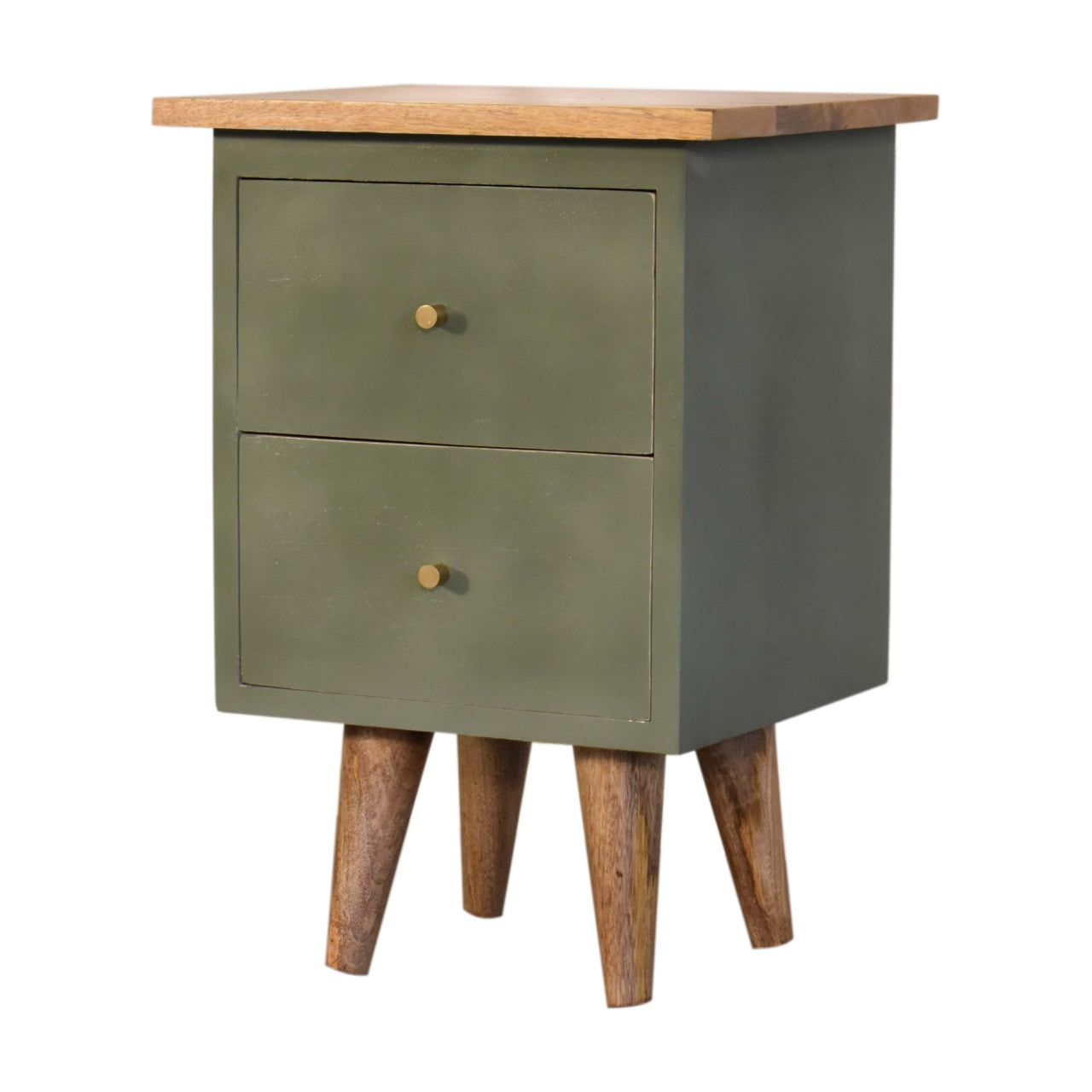 Olive Hand Painted Bedside