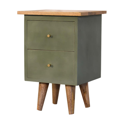 Olive Hand Painted Bedside