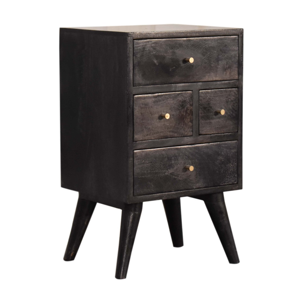 Multi Drawer Ash Black Bedside