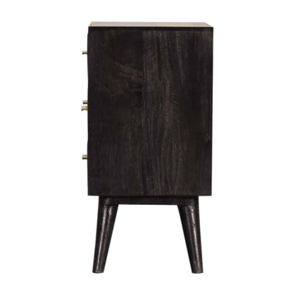 Multi Drawer Ash Black Bedside