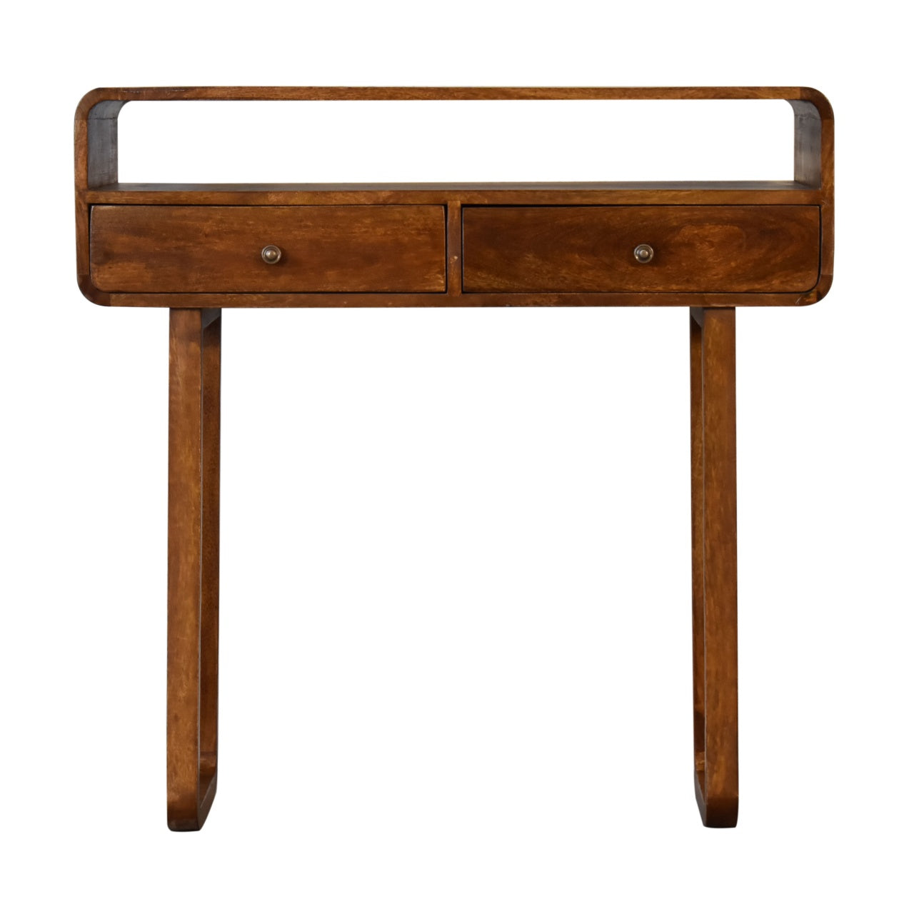 U-Curved Chestnut Console Table