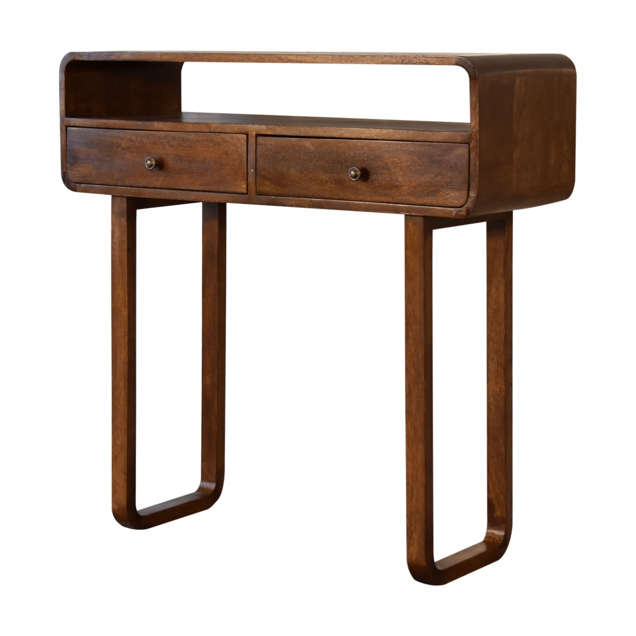 U-Curved Chestnut Console Table