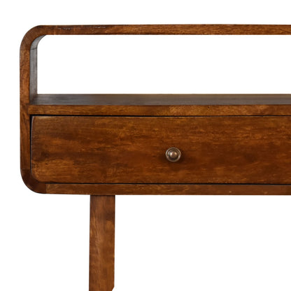 U-Curved Chestnut Console Table