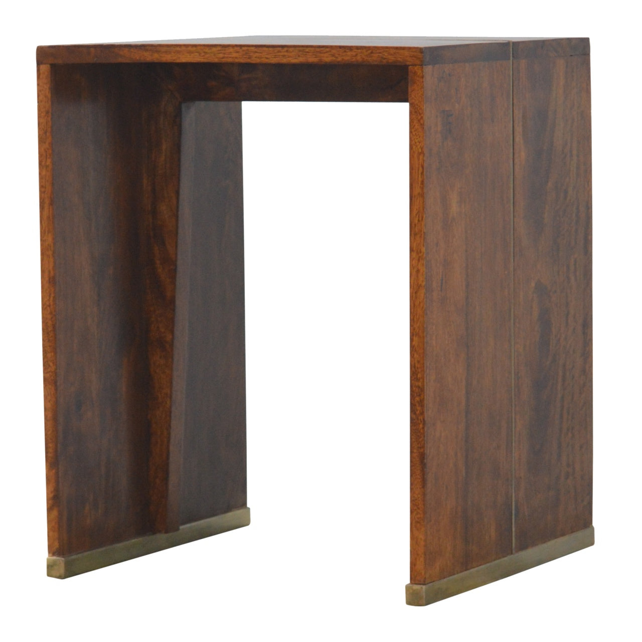 Chestnut End Table with Gold Inlay