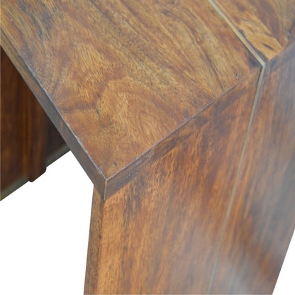 Chestnut End Table with Gold Inlay