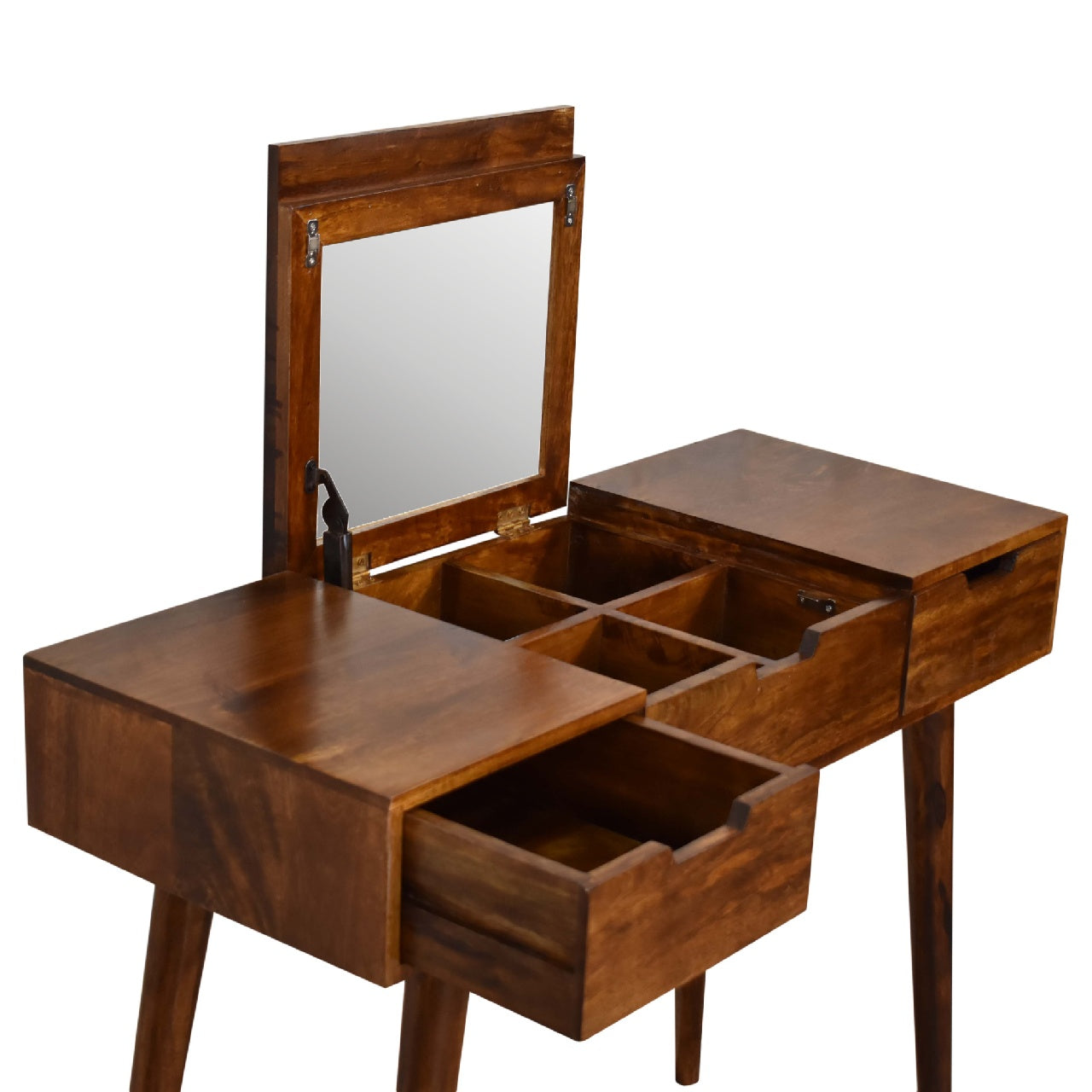 Chestnut Foldable Mirror Table