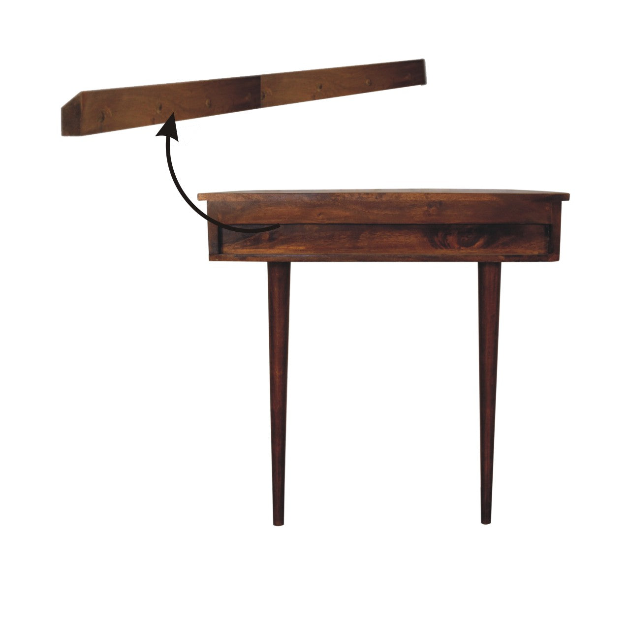 Backless Mounted Chestnut Console