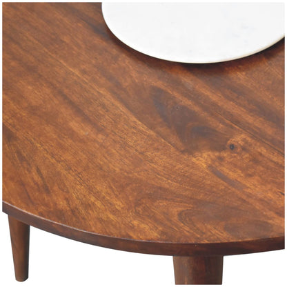 Chestnut Round Nordic End Table