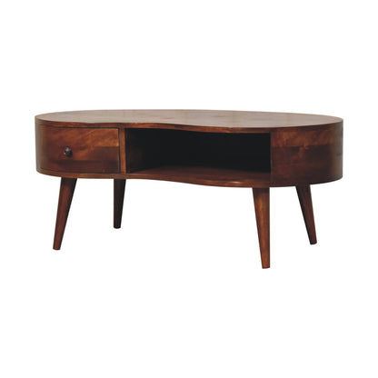 Large Chestnut Wave Coffee Table