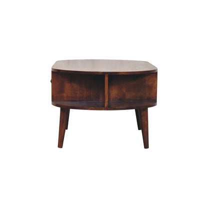 Chestnut Oval Coffee Table with 1 Drawer