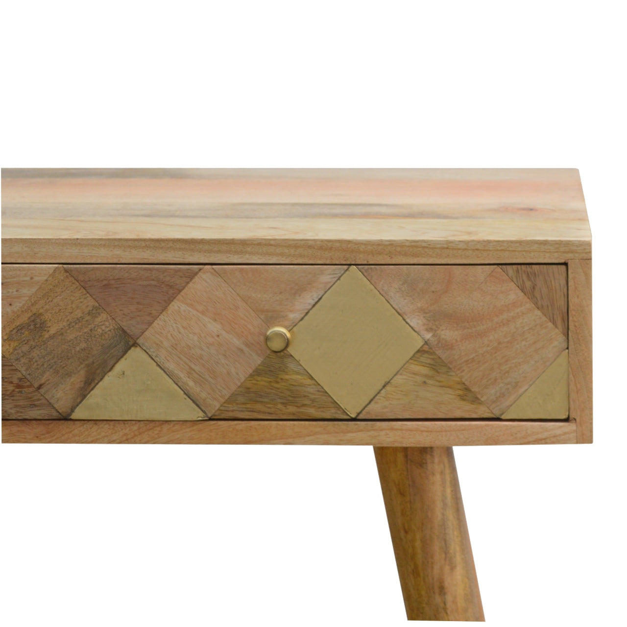 Oak-ish Gold Inlay Console Table