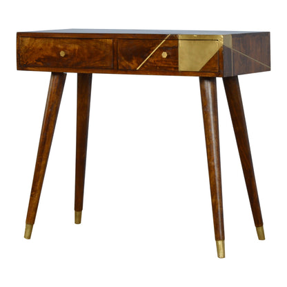 Gold Geo Chestnut Console Table