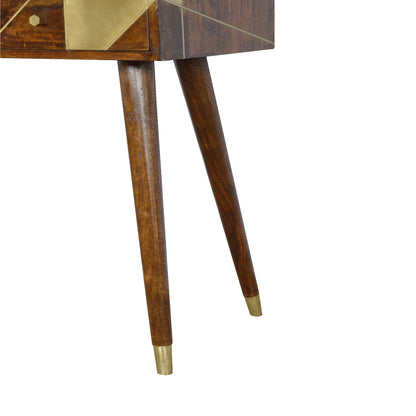 Gold Geo Chestnut Console Table