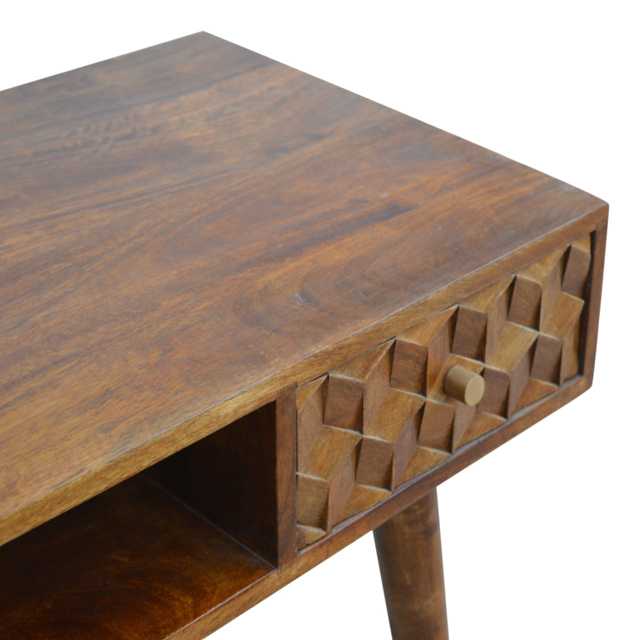 Chestnut Cube Carved Writing Desk