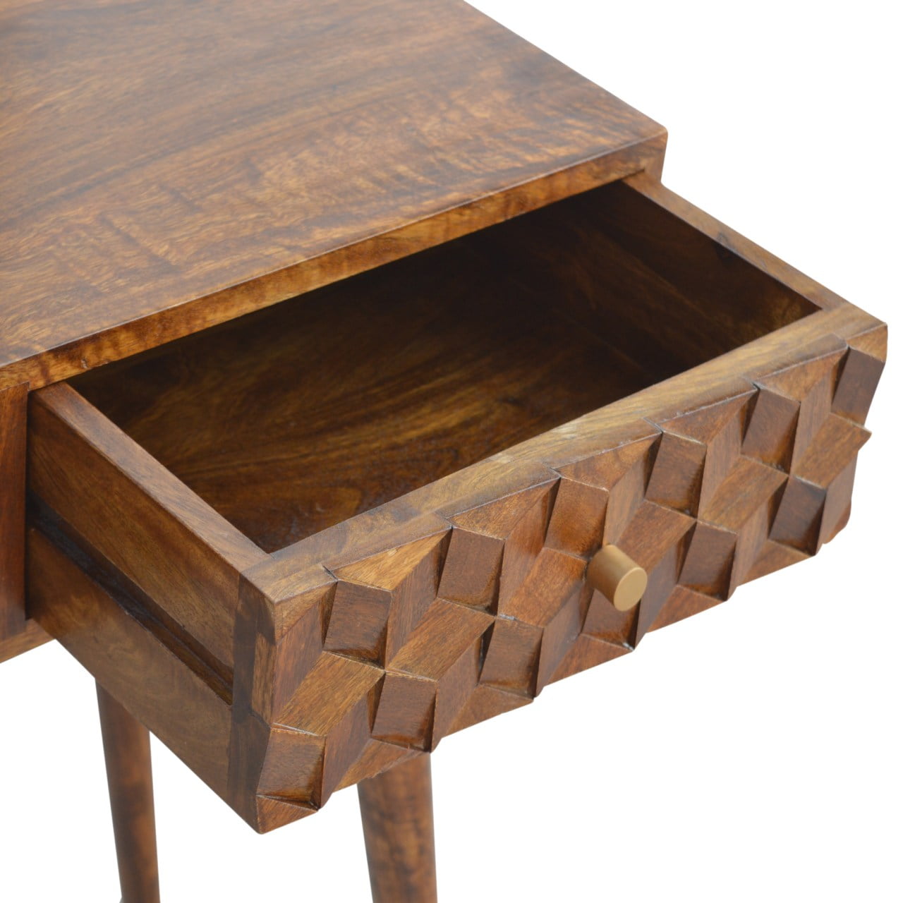 Chestnut Cube Console Table