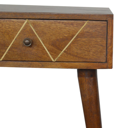 Geometric Brass Inlay Bedside